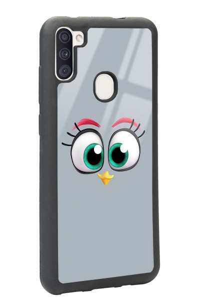 Samsung M11 Grey Angry Birds Tasarımlı Glossy Telefon Kılıfı
