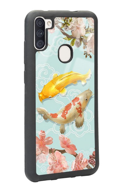 Samsung M11 Koi Balığı Tasarımlı Glossy Telefon Kılıfı