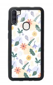 Samsung M11 Minik Çiçekler Tasarımlı Glossy Telefon Kılıfı