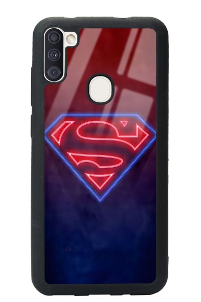 Samsung M11 Neon Superman Tasarımlı Glossy Telefon Kılıfı