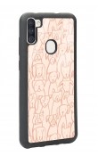 Samsung M11 Pink Dog Tasarımlı Glossy Telefon Kılıfı