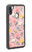 Samsung M11 Pinky Flowers Tasarımlı Glossy Telefon Kılıfı