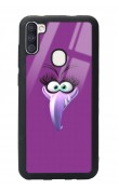 Samsung M11 Purple Angry Birds Tasarımlı Glossy Telefon Kılıfı