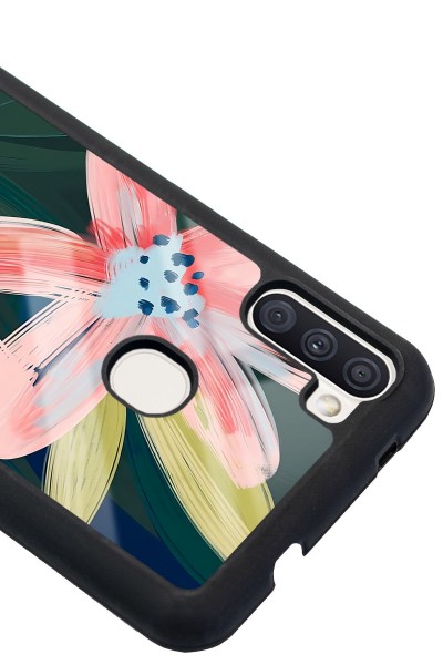 Samsung M11 Suluboya Çiçek Tasarımlı Glossy Telefon Kılıfı
