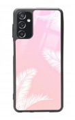 Samsung M52 Beyaz Palmiye Tasarımlı Glossy Telefon Kılıfı