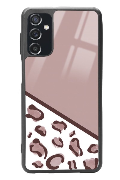 Samsung M52 Kahve Leopar Tasarımlı Glossy Telefon Kılıfı