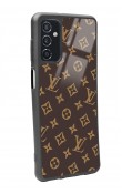 Samsung M52 Kahverengi Lv Tasarımlı Glossy Telefon Kılıfı