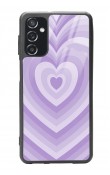 Samsung M52 Lila Kalp Tasarımlı Glossy Telefon Kılıfı
