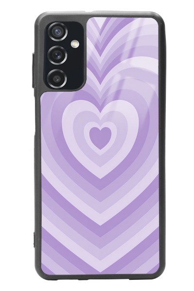 Samsung M52 Lila Kalp Tasarımlı Glossy Telefon Kılıfı