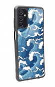 Samsung M52 Mavi Dalga Tasarımlı Glossy Telefon Kılıfı