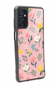 Samsung M52 Pinky Flowers Tasarımlı Glossy Telefon Kılıfı