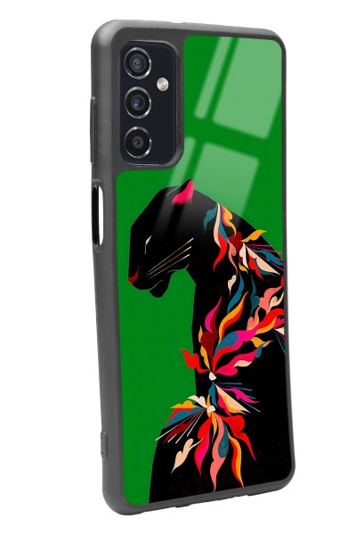 Samsung M52 Renkli Leopar Tasarımlı Glossy Telefon Kılıfı