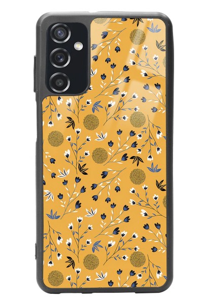 Samsung M52 Sarı Bindanlı Tasarımlı Glossy Telefon Kılıfı