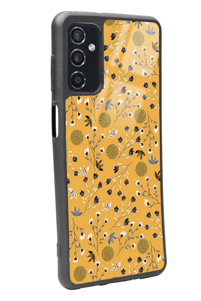 Samsung M52 Sarı Bindanlı Tasarımlı Glossy Telefon Kılıfı