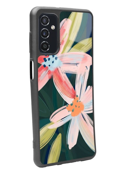 Samsung M52 Suluboya Çiçek Tasarımlı Glossy Telefon Kılıfı
