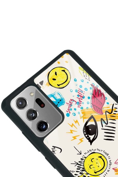 Samsung Note 20 Doodle Emoji Tasarımlı Glossy Telefon Kılıfı