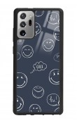 Samsung Note 20 Doodle Smile Tasarımlı Glossy Telefon Kılıfı