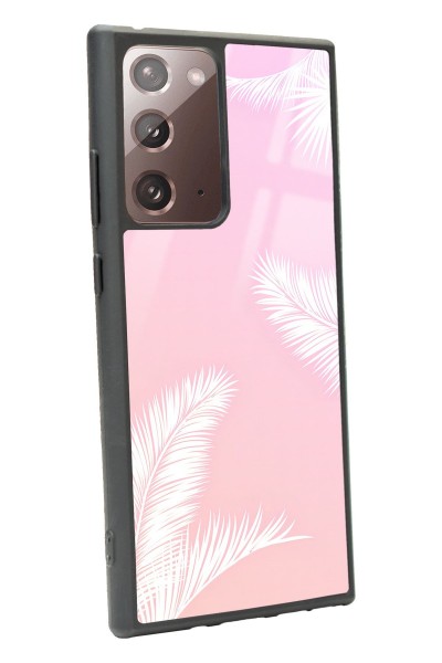 Samsung Note 20 Ultra Beyaz Palmiye Tasarımlı Glossy Telefon Kılıfı