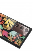 Samsung Note 20 Ultra Çiçekli Kediler Tasarımlı Glossy Telefon Kılıfı