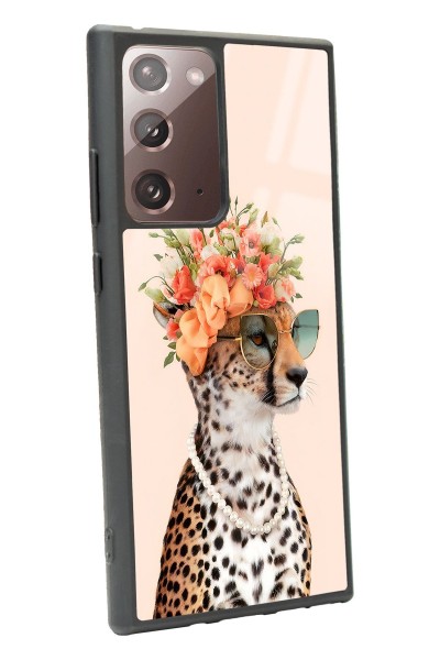 Samsung Note 20 Ultra Influencer Leopar Kedi Tasarımlı Glossy Telefon Kılıfı