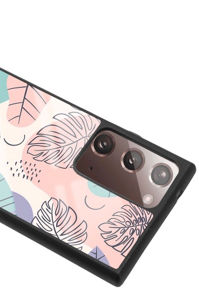 Samsung Note 20 Ultra Nude Yapraklar Tasarımlı Glossy Telefon Kılıfı