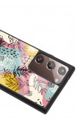 Samsung Note 20 Ultra Retro Çizgi Çiçek Tasarımlı Glossy Telefon Kılıfı