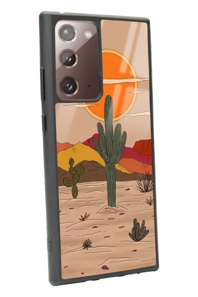 Samsung Note 20 Ultra Retro Kaktüs Güneş Tasarımlı Glossy Telefon Kılıfı