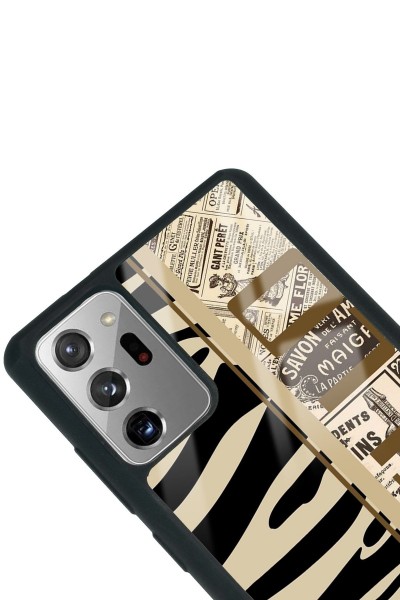 Samsung Note 20 Zebra Gazete Tasarımlı Glossy Telefon Kılıfı