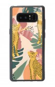 Samsung Note 8 Çiçekli Leopar Tasarımlı Glossy Telefon Kılıfı