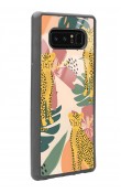Samsung Note 8 Çiçekli Leopar Tasarımlı Glossy Telefon Kılıfı
