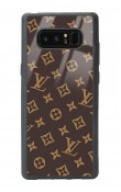 Samsung Note 8 Kahverengi Lv Tasarımlı Glossy Telefon Kılıfı