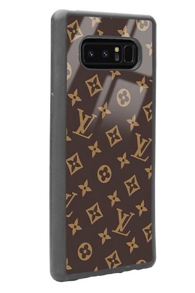 Samsung Note 8 Kahverengi Lv Tasarımlı Glossy Telefon Kılıfı
