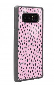 Samsung Note 8 Pembe Benek Tasarımlı Glossy Telefon Kılıfı