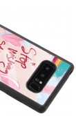 Samsung Note 8 Pembe Motto Tasarımlı Glossy Telefon Kılıfı