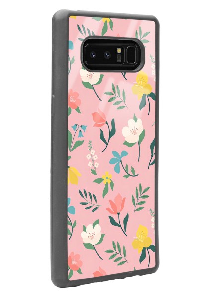 Samsung Note 8 Pinky Flowers Tasarımlı Glossy Telefon Kılıfı