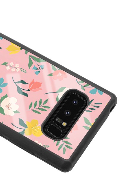 Samsung Note 8 Pinky Flowers Tasarımlı Glossy Telefon Kılıfı