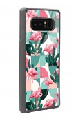 Samsung Note 8 Retro Flamingo Duvar Kağıdı Tasarımlı Glossy Telefon Kılıfı