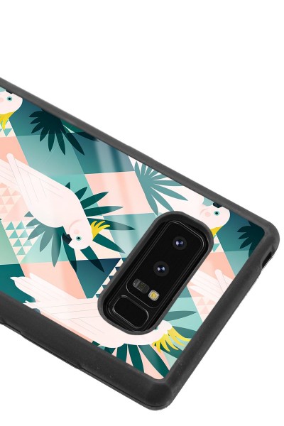 Samsung Note 8 Retro Papağan Tasarımlı Glossy Telefon Kılıfı