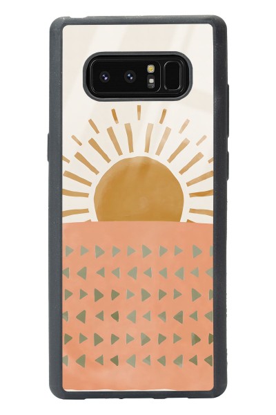 Samsung Note 8 Suluboya Güneş Tasarımlı Glossy Telefon Kılıfı