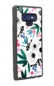 Samsung Note 9 Beyaz Çiçek Tasarımlı Glossy Telefon Kılıfı