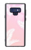 Samsung Note 9 Beyaz Palmiye Tasarımlı Glossy Telefon Kılıfı