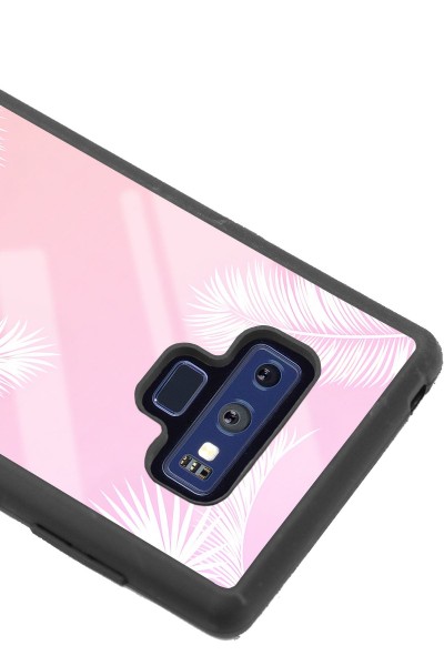 Samsung Note 9 Beyaz Palmiye Tasarımlı Glossy Telefon Kılıfı