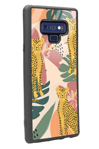Samsung Note 9 Çiçekli Leopar Tasarımlı Glossy Telefon Kılıfı