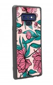 Samsung Note 9 Fuşya Çiçekli Tasarımlı Glossy Telefon Kılıfı
