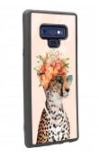 Samsung Note 9 Influencer Leopar Kedi Tasarımlı Glossy Telefon Kılıfı