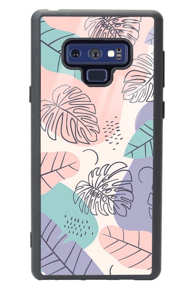 Samsung Note 9 Nude Yapraklar Tasarımlı Glossy Telefon Kılıfı
