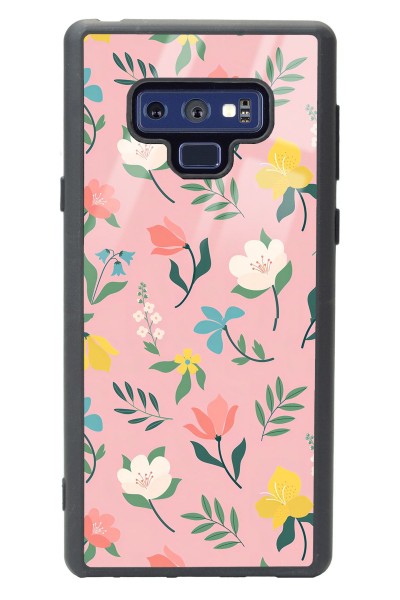Samsung Note 9 Pinky Flowers Tasarımlı Glossy Telefon Kılıfı