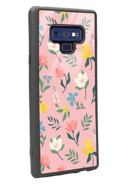 Samsung Note 9 Pinky Flowers Tasarımlı Glossy Telefon Kılıfı