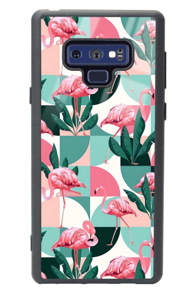 Samsung Note 9 Retro Flamingo Duvar Kağıdı Tasarımlı Glossy Telefon Kılıfı
