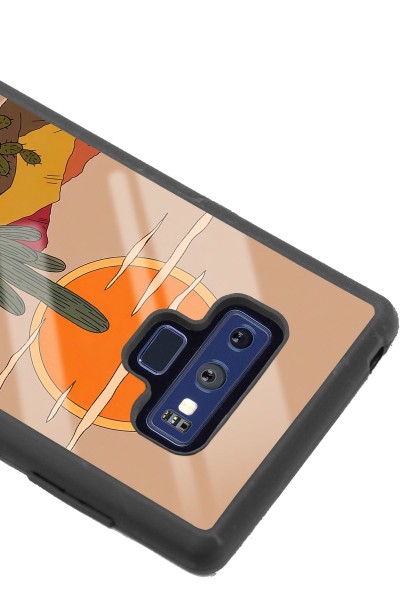 Samsung Note 9 Retro Kaktüs Güneş Tasarımlı Glossy Telefon Kılıfı